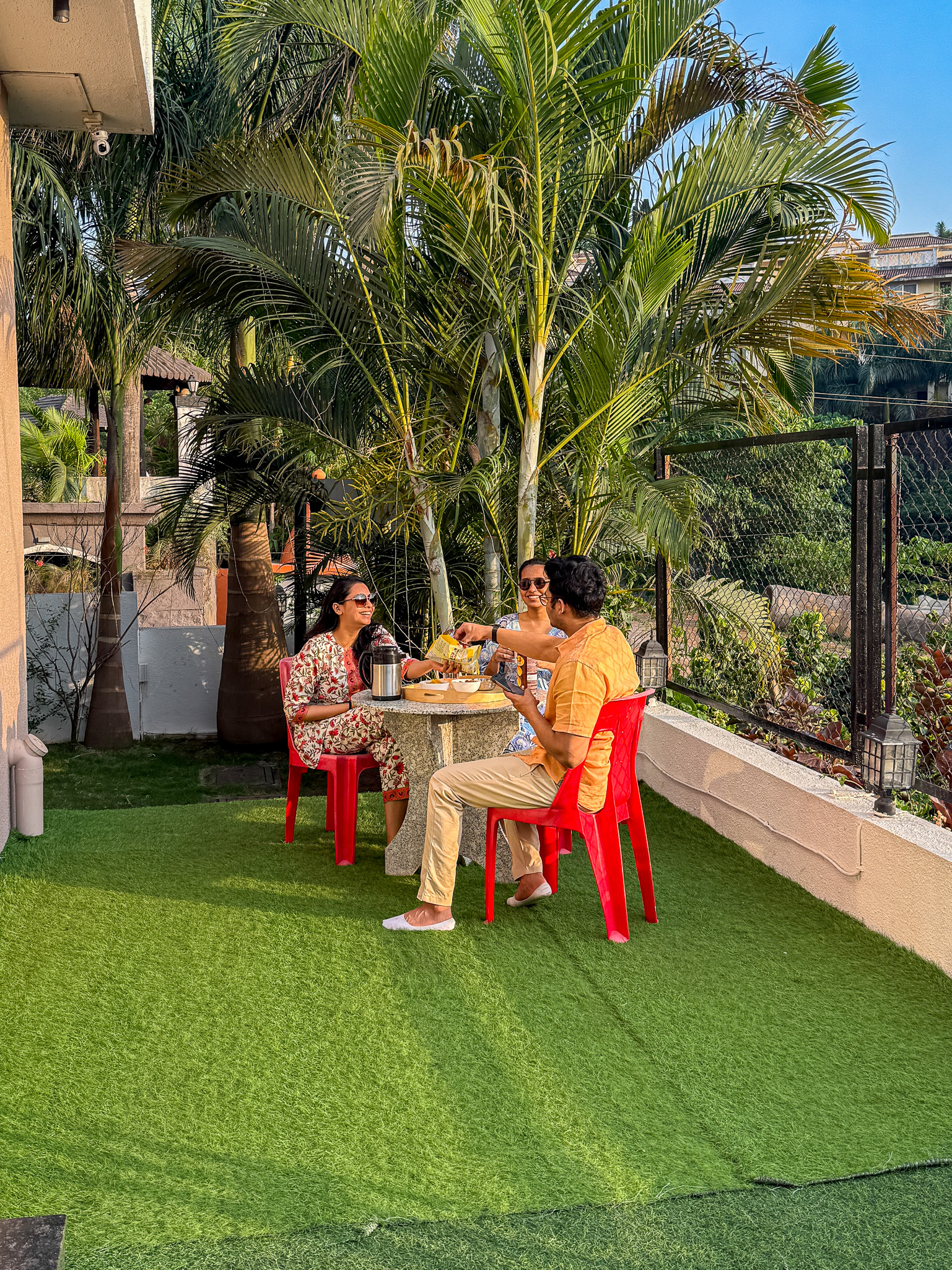 Poolside relaxation area